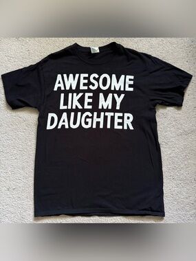 Kids Black 'Awesome Like My Daughter' Short Sleeve Tee